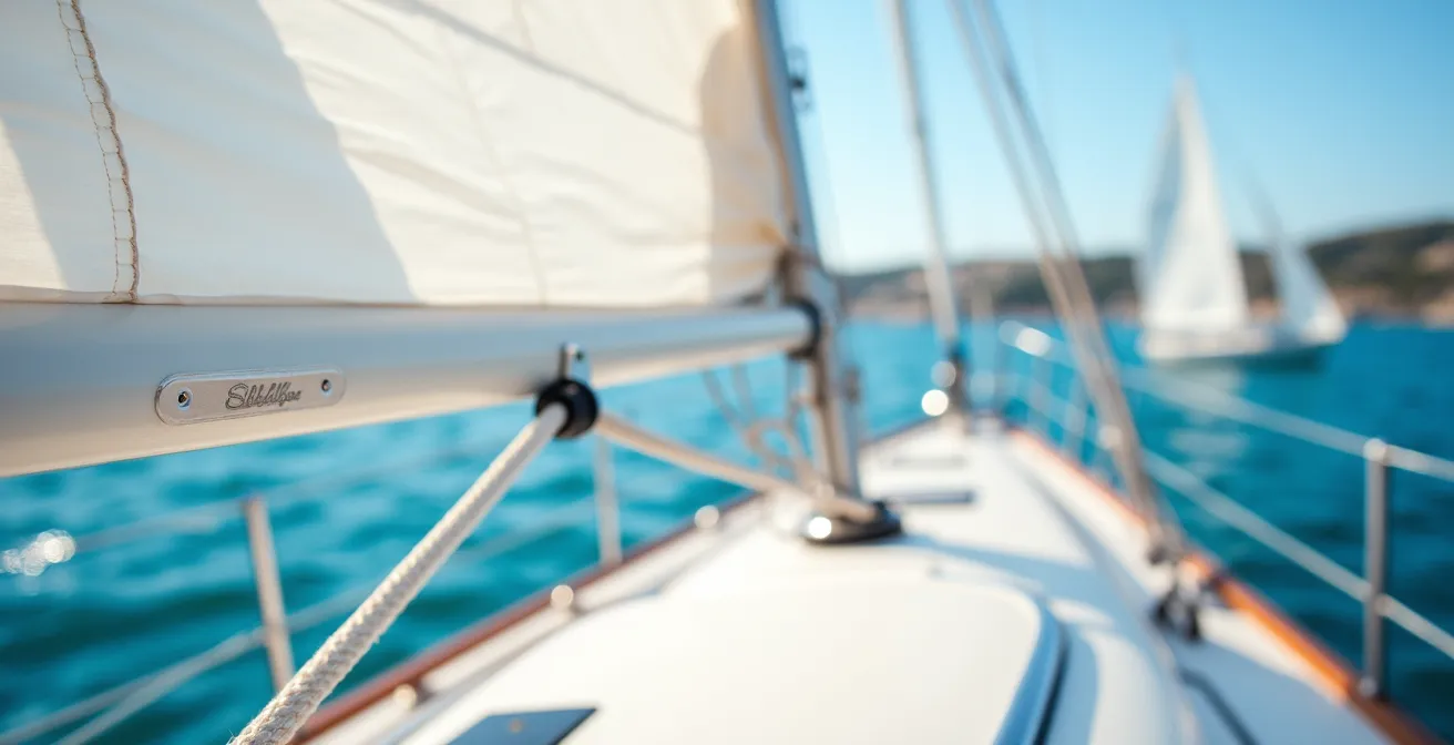 Voiliers naviguant dans la baie de Cascais avec le vent de l'après-midi